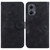 Motorola Edge 2024 Lily Embossed Leather Phone Case - Black