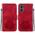 Motorola Edge 2024 Lotus Embossed Leather Phone Case - Red