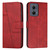 Motorola Edge 2024 Stitching Calf Texture Buckle Leather Phone Case - Red