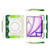 iPad Air 13 2024 Armor Portable Rotating Ring Holder Silicone Tablet Case with Pen Slot - Colorful Green