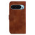 Google Pixel 9 7-shaped Embossed Leather Phone Case - Brown