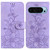 Google Pixel 9 Lily Embossed Leather Phone Case - Purple