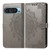 Google Pixel 9 Mandala Flower Embossed Leather Phone Case - Gray
