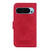 Google Pixel 9 Pro Butterfly Rose Embossed Leather Phone Case - Red