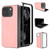 Google Pixel 9 Pro Fold Black Frame PU Leather Full Coverage Phone Case - Pink