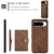 Google Pixel 9 Pro JEEHOOD J01 Retro Magnetic Detachable Wallet Phone Case - Brown