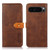 Google Pixel 9 Pro KHAZNEH Dual-color Cowhide Texture Flip Leather Phone Case - Brown