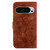 Google Pixel 9 Pro Lily Embossed Leather Phone Case - Brown Google Pixel 9 Pro Lily Embossed Leather Phone Case - Brown
