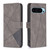 Google Pixel 9 Pro Magnetic Buckle Rhombus Texture Leather Phone Case - Grey