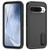Google Pixel 9 Pro Rugged PC + Silicone Phone Case with Holder - Black