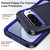 Google Pixel 9 Pro Rugged PC + Silicone Phone Case with Holder - Dark Blue+Royal Blue