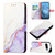 Google Pixel 9 PT003 Marble Pattern Flip Leather Phone Case - White Purple