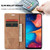 CaseMe-013 Multi-functional Retro Frosted Horizontal Flip Leather Case with Card Slot & Holder & Wallet Galaxy A20e - Brown