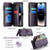 iPhone 14 Pro CaseMe C36 Card Slots Zipper Wallet RFID Anti-theft Leather Phone Case - Purple