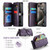 iPhone 15 Pro CaseMe C36 Card Slots Zipper Wallet RFID Anti-theft Leather Phone Case - Purple
