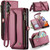 Samsung Galaxy A14 5G / 4G CaseMe C36 Card Slots Zipper Wallet RFID Anti-theft Leather Phone Case - Wine Red