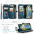 Samsung Galaxy A15 CaseMe C30 Card Slots Zipper Wallet Leather Phone Case - Blue Samsung Galaxy A15 CaseMe C30 Card Slots Zipper Wallet Leather Phone Case - Blue