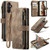 Samsung Galaxy A15 CaseMe C30 Card Slots Zipper Wallet Leather Phone Case - Brown