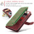 Samsung Galaxy A15 CaseMe C30 Card Slots Zipper Wallet Leather Phone Case - Red