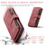 Samsung Galaxy A15 CaseMe C30 Card Slots Zipper Wallet Leather Phone Case - Red