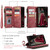 Samsung Galaxy A15 CaseMe C30 Card Slots Zipper Wallet Leather Phone Case - Red