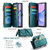 Samsung Galaxy A15 CaseMe C36 Card Slots Zipper Wallet RFID Anti-theft Leather Phone Case - Blue-green Samsung Galaxy A15 CaseMe C36 Card Slots Zipper Wallet RFID Anti-theft Leather Phone Case - Blue-green