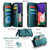 Samsung Galaxy A22 5G CaseMe C36 Card Slots Zipper Wallet RFID Anti-theft Leather Phone Case - Blue-green