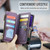 Samsung Galaxy A22 5G CaseMe C36 Card Slots Zipper Wallet RFID Anti-theft Leather Phone Case - Purple
