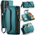 Samsung Galaxy A23 CaseMe C36 Card Slots Zipper Wallet RFID Anti-theft Leather Phone Case - Blue-green