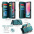 Samsung Galaxy A24 CaseMe C36 Card Slots Zipper Wallet RFID Anti-theft Leather Phone Case - Blue-green Samsung Galaxy A24 CaseMe C36 Card Slots Zipper Wallet RFID Anti-theft Leather Phone Case - Blue-green