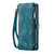Samsung Galaxy A25 4G CaseMe 008 Multifunctional Zipper Wallet Leather Phone Case with Lanyard - Blue
