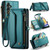 Samsung Galaxy A25 CaseMe C36 Card Slots Zipper Wallet RFID Anti-theft Leather Phone Case - Blue-green
