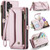 Samsung Galaxy A32 5G CaseMe C36 Card Slots Zipper Wallet RFID Anti-theft Leather Phone Case - Pink