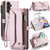 Samsung Galaxy A34 5G CaseMe C36 Card Slots Zipper Wallet RFID Anti-theft Leather Phone Case - Pink