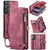 Samsung Galaxy A35 5G CaseMe 008 Multifunctional Zipper Wallet Leather Phone Case with Lanyard - Red