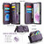 Samsung Galaxy A35 5G CaseMe C36 Card Slots Zipper Wallet RFID Anti-theft Leather Phone Case - Purple