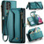 Samsung Galaxy A53 5G CaseMe C36 Card Slots Zipper Wallet RFID Anti-theft Leather Phone Case - Blue-green