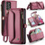 Samsung Galaxy A53 5G CaseMe C36 Card Slots Zipper Wallet RFID Anti-theft Leather Phone Case - Wine Red