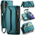 Samsung Galaxy A54 5G CaseMe C36 Card Slots Zipper Wallet RFID Anti-theft Leather Phone Case - Blue-green