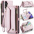 Samsung Galaxy A54 5G CaseMe C36 Card Slots Zipper Wallet RFID Anti-theft Leather Phone Case - Pink