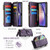 Samsung Galaxy A54 5G CaseMe C36 Card Slots Zipper Wallet RFID Anti-theft Leather Phone Case - Purple