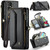 Samsung Galaxy A71 4G CaseMe C36 Card Slots Zipper Wallet RFID Anti-theft Leather Phone Case - Black