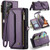 Samsung Galaxy Note20 Ultra CaseMe C36 Card Slots Zipper Wallet RFID Anti-theft Leather Phone Case - Purple