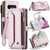 Samsung Galaxy S10 CaseMe C36 Card Slots Zipper Wallet RFID Anti-theft Leather Phone Case - Pink
