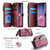 Samsung Galaxy S10 CaseMe C36 Card Slots Zipper Wallet RFID Anti-theft Leather Phone Case - Wine Red
