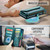 Samsung Galaxy S10+ CaseMe C36 Card Slots Zipper Wallet RFID Anti-theft Leather Phone Case - Blue-green