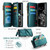Samsung Galaxy S20 Ultra CaseMe C36 Card Slots Zipper Wallet RFID Anti-theft Leather Phone Case - Blue-green