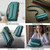 Samsung Galaxy S21 FE 5G CaseMe C36 Card Slots Zipper Wallet RFID Anti-theft Leather Phone Case - Blue-green