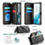 Samsung Galaxy S22 5G CaseMe C36 Card Slots Zipper Wallet RFID Anti-theft Leather Phone Case - Black