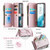Samsung Galaxy S22 5G CaseMe C36 Card Slots Zipper Wallet RFID Anti-theft Leather Phone Case - Pink